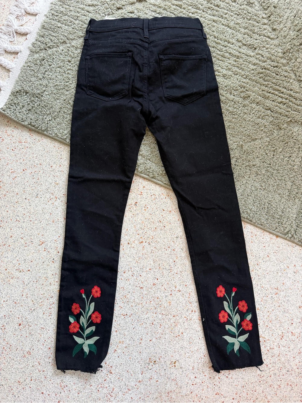 Gucci Black Jeans with Embroidery